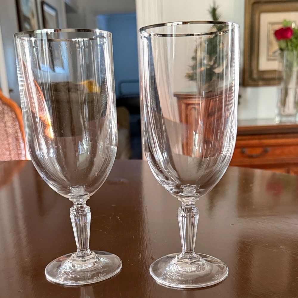 Waterford Crystal metropolitan platinum water goblet, 2 Glasses